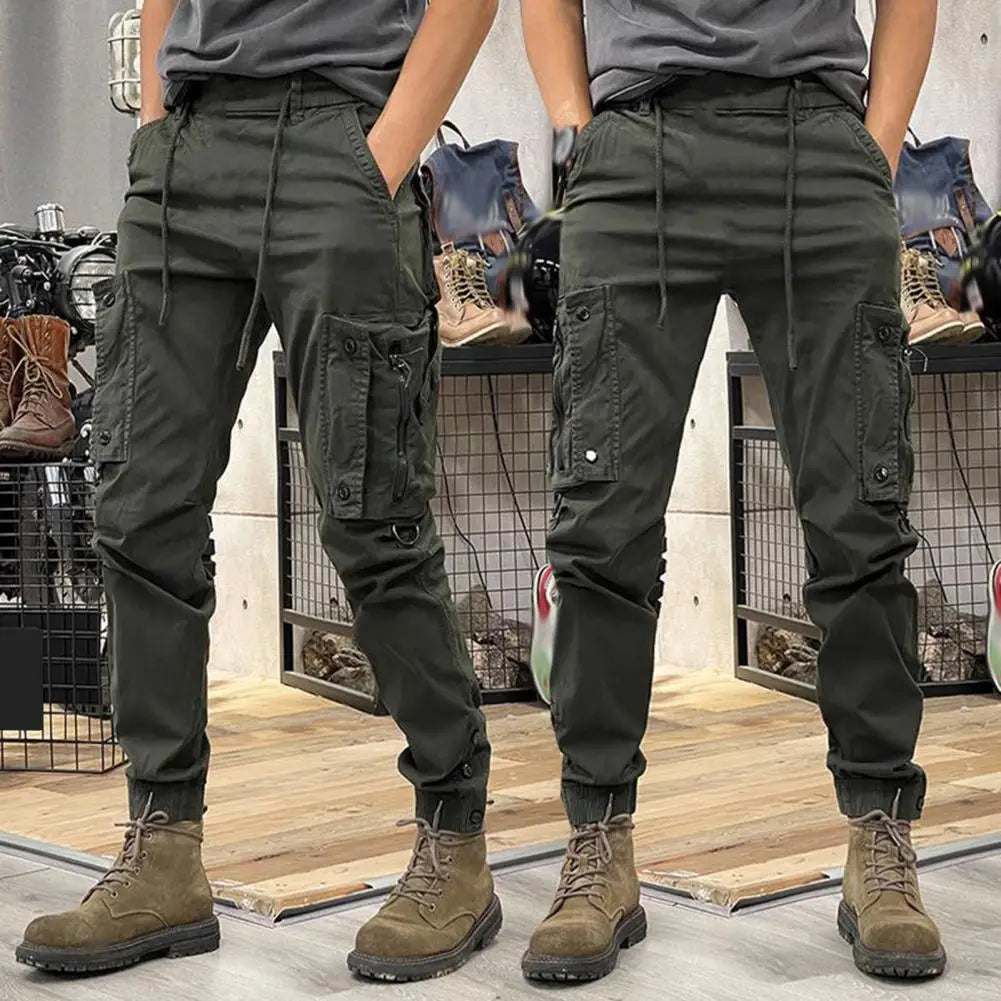 Cargo Pants for Mens Elastic Casual Trousers Zipper Multi Pocket Joggers Male Trousers Work Pants Jogging Pants