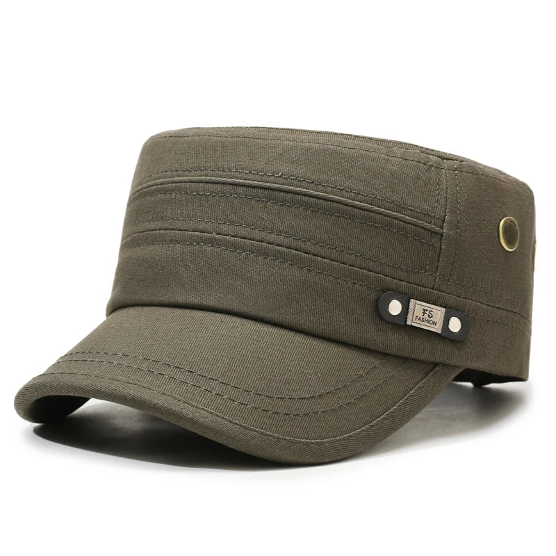 Men's Solid Color Flat Top Hat for Outdoor Leisure & Travel – Minimalist, Elegant, Sun-Shading & UV-Protective