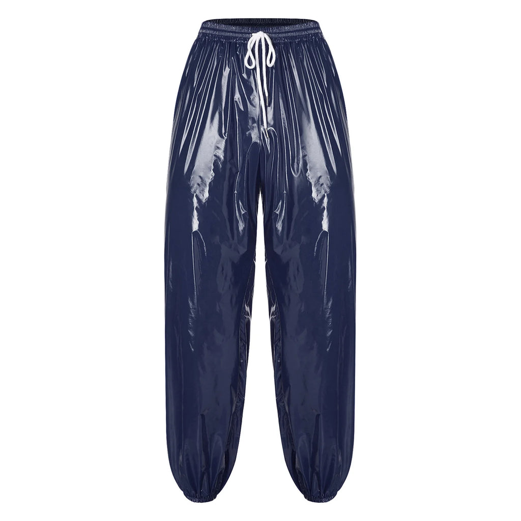 Mens Waterproof Jogging Pants Drawstring Elastic Waistband Side Pockets Track Pants Trousers for Club Party Workout Cycling