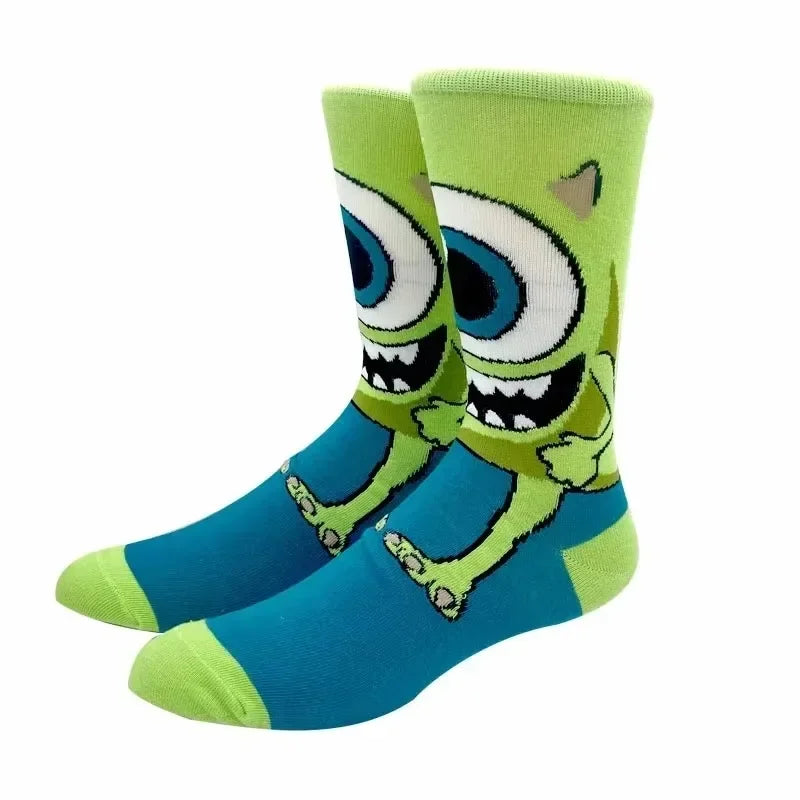 5 Pairs New Men's Socks Happy Funny Women Socks Animation Cosplay Hip Hop Long Socks Fashion Bizarre and Novel Christmas Gift