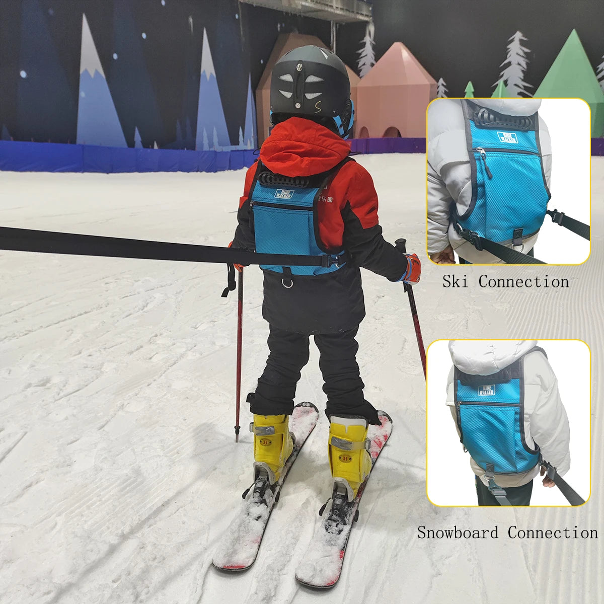 Ski Harness for Kids Backpack Adjustable Snowboard Training Belt Children Speed Control Leash Skateboard Training Equipment Kid