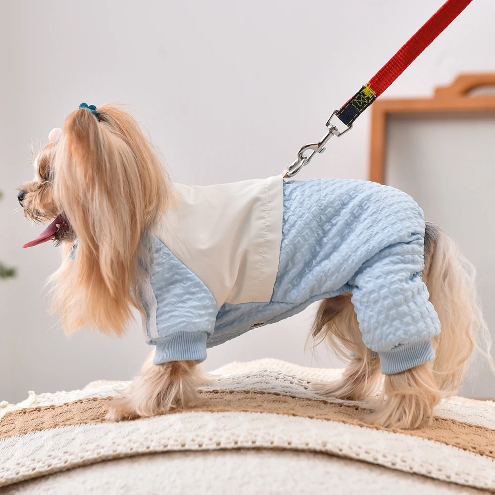 Windproof Pet Lover Boy Girl Clothing For Small Dog Pink Blue Puppy Overall 4 Leg Jumpsuit Female Chest Warm Clothes Cat Apparel