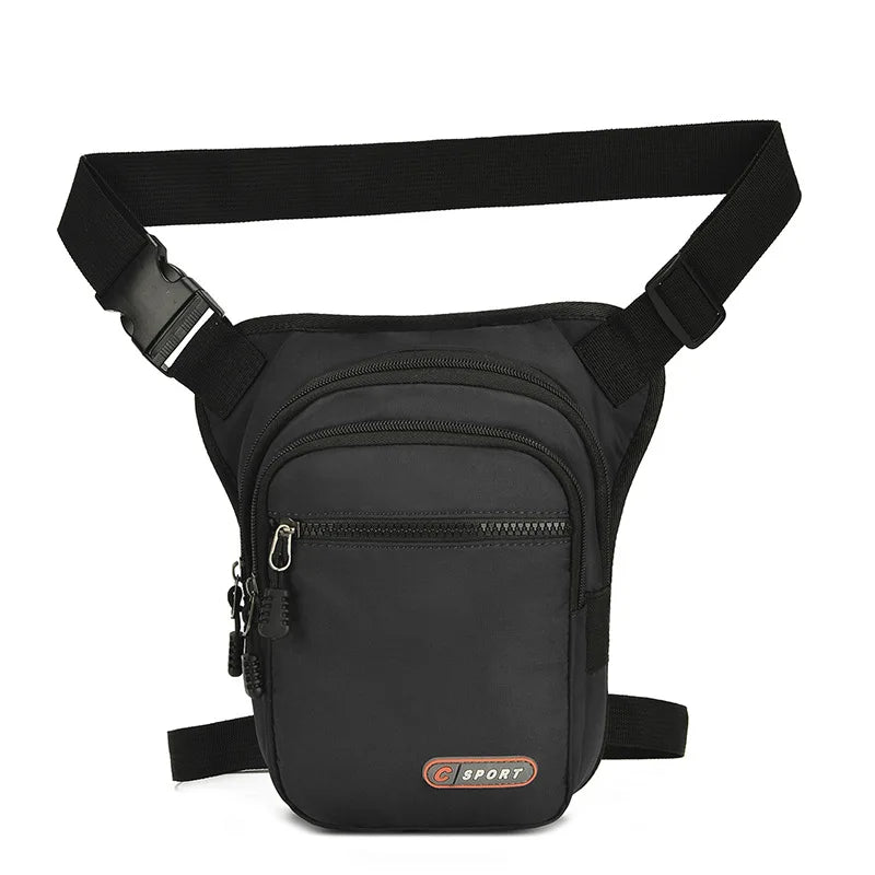 Fashion Motorcycle Men's Casual Waist Leg Bag Travel Personality Bag Oblique Cross Bag Soft Side Contrast Color Shoulder Bags