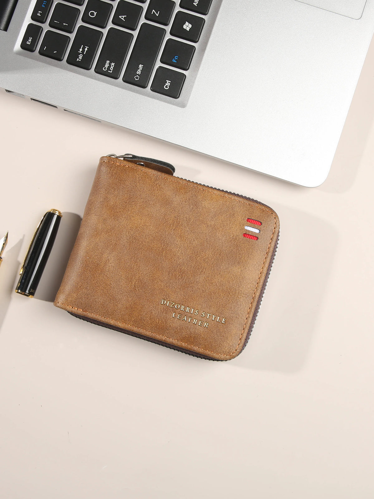 Men's Wallet Short Version New Solid Color Youth Simple Three Fold Wallet Multifunctional Student Zipper Coin Purse