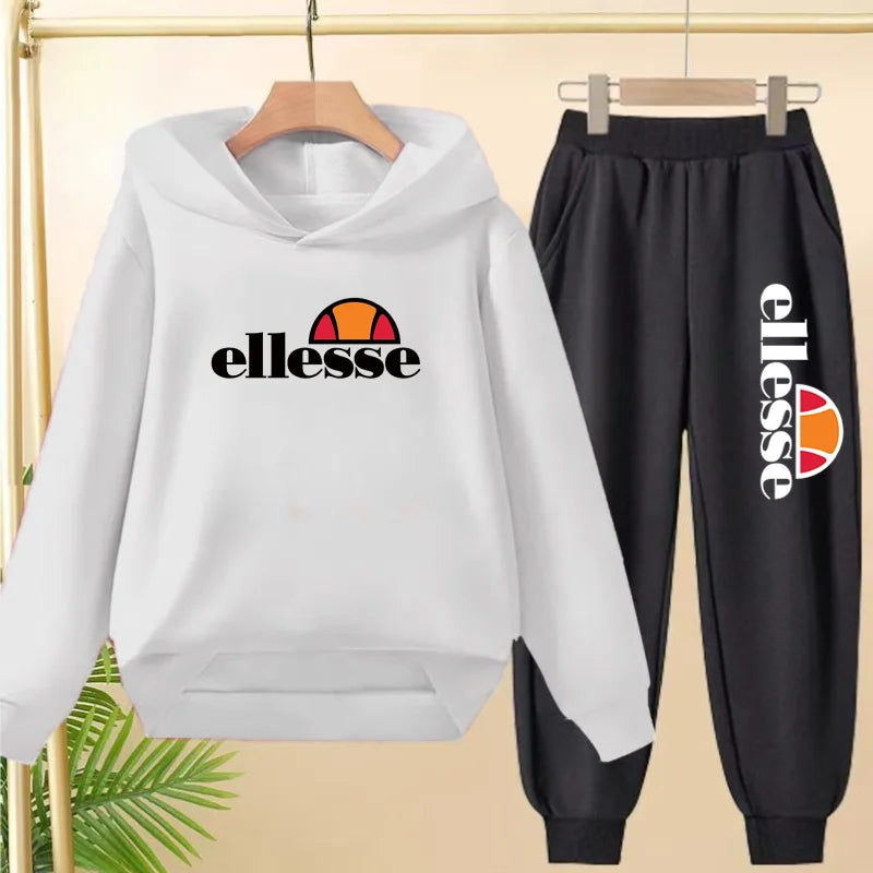 Kids Classic Fashion Top Letters Clothes Hoodie Girls Boy3-12Yrs Casual Sweatshirts+Pants Two-Piece Set Charming Coat Sports Set