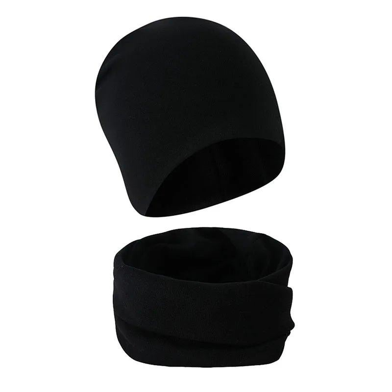Children Beanie Hat Scarf Autumn Winter Solid Color Warm Toddler Hat Scarf for Girls and Boys Infant Hats Set Kids Neck Warmer