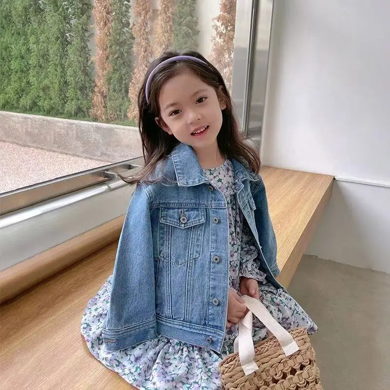 2025 New Fashion Kids Denim Jacket For Girls Coat Spring Autumn Children Outerwear Baby Casual Jackets Costume 4-12 Year