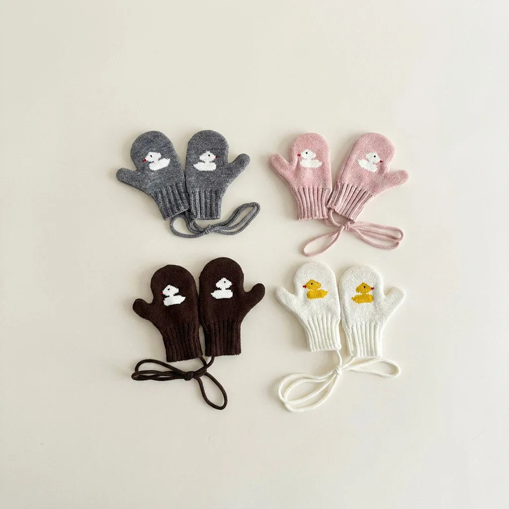 Winter Baby Gloves cartoon Knitted Kids Mittens for Girls Boys Accessories Candy Color Children Gloves Baby Gift