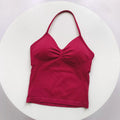 Women's Sexy Sports Bra - Open Back Design, Breathable Stretchy Fabric for Yoga - Elegant Solid Color All-Season Activewear