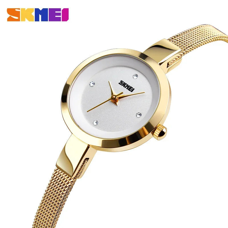 SKMEI 1390 Luxury Elegant Quartz Watch for Women Sport Waterproof Girl Bracelet Woman Wristwatches Ladies Gift 1410 Montre Femme