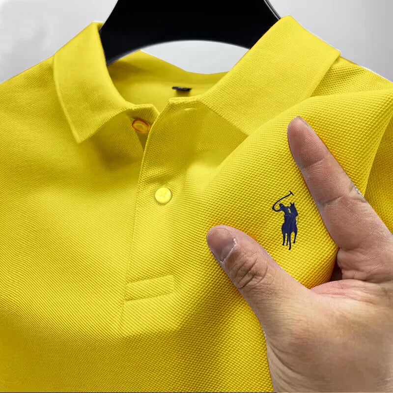 High end brand short sleeve men's polo shirt pony  summer lightweight breathable T-shirt new fashion Paul top men shirts