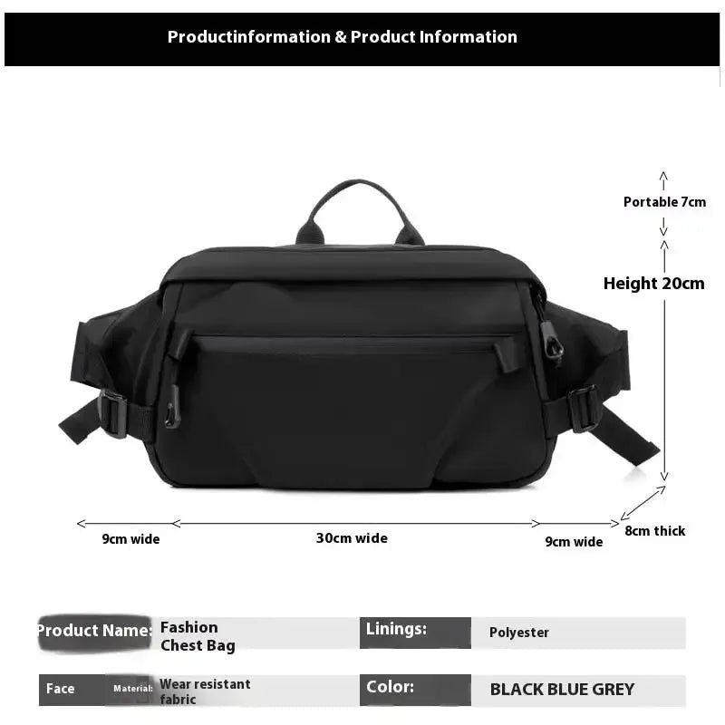 Men multifunctional laptop waist packs trendy computer messenger bag men Sports chest bag large capacity diagonal shoulder bag