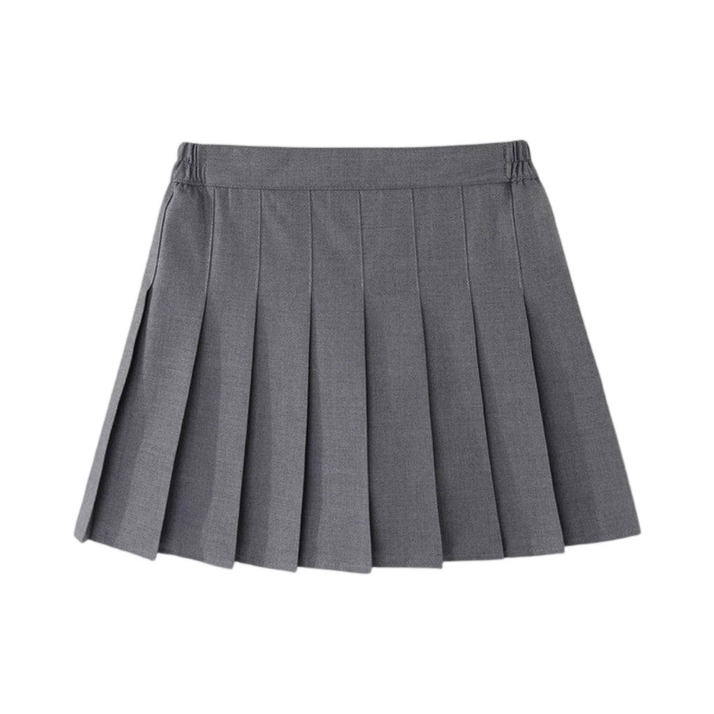 Children Summer Skirts With Shorts Kids A Line High Waist Mini Dress Girls Black White Red Pleated Skirt Student Uniform Skirts
