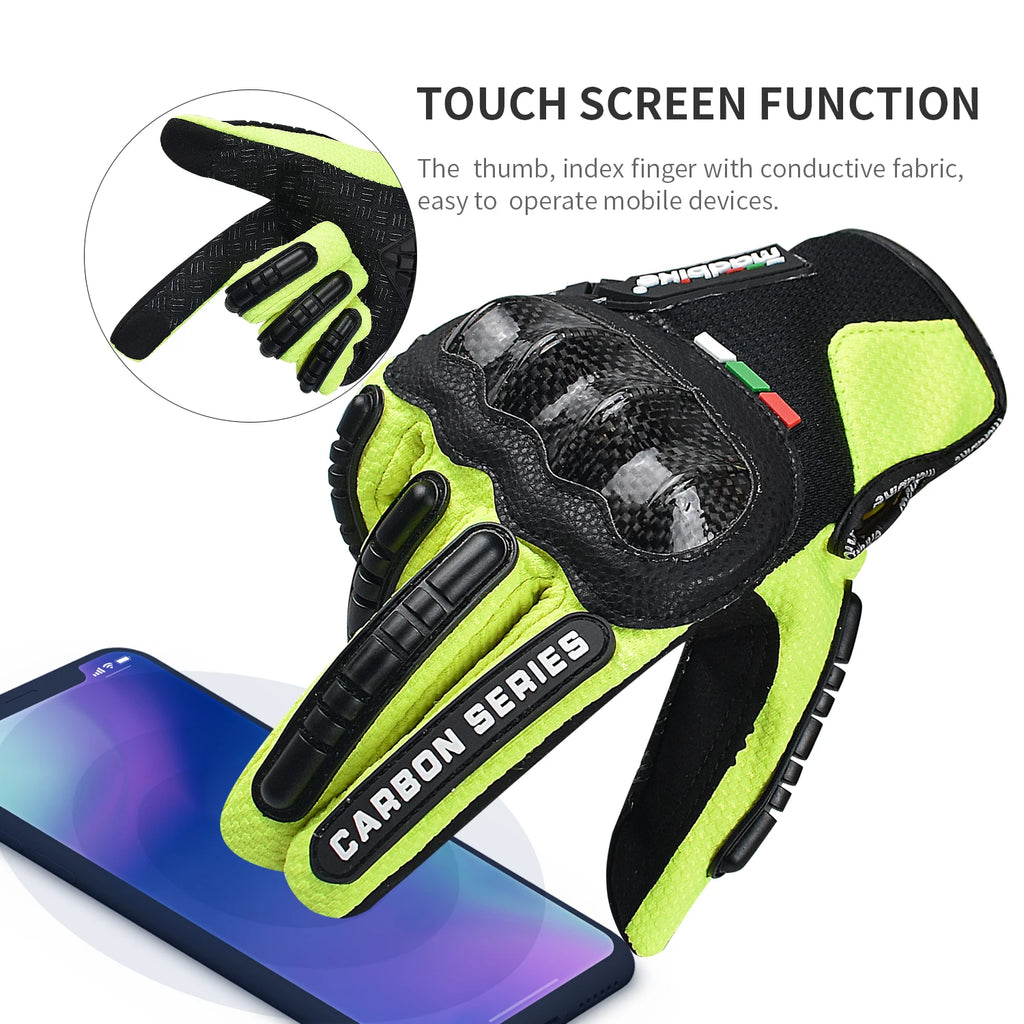 Motorcycle Gloves for Men & Women, Touchscreen Motorbike Racing Gloves for  BMX ATV MTB Riding, Road Racing, Cycling, Climbing