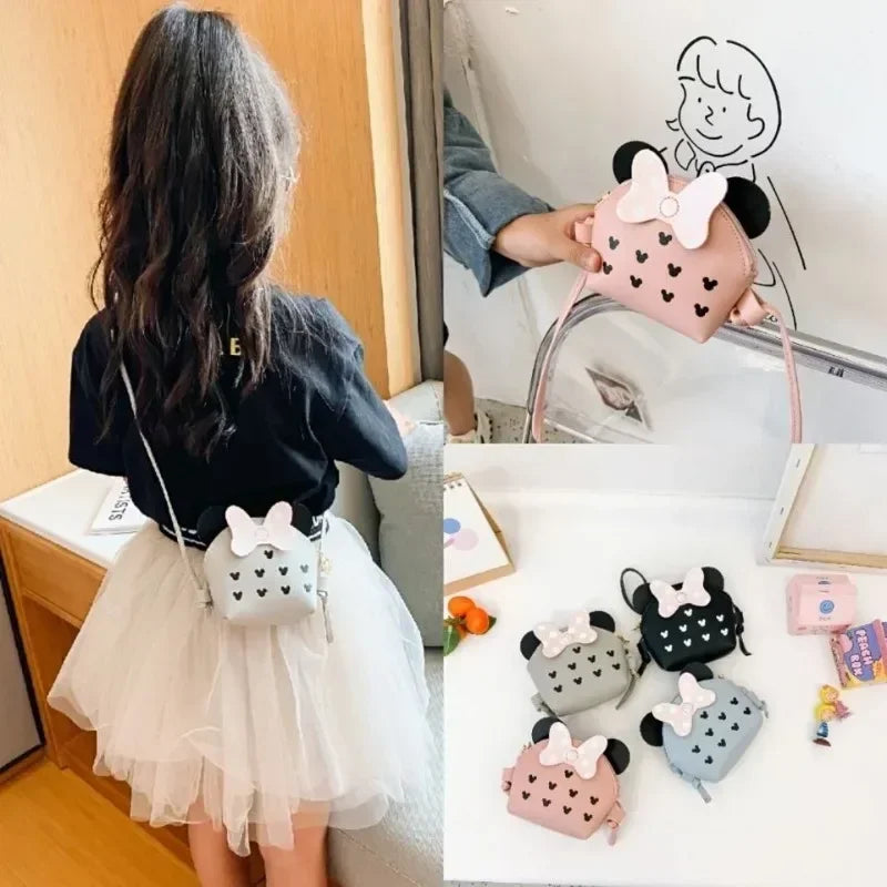 Girl's Cute Crossbody Bags Children Wallet Coin Purse Cute Cartoon Bow Shoulder Bag Kids Coin Pouch Bowknot Shoulder Bags