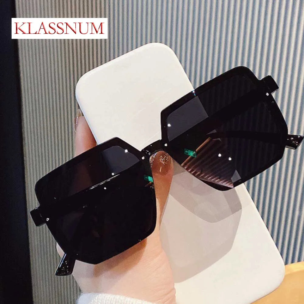 Vintage Women Large Frame Square Sunglasses Men Luxury Sun Glasses Brand Design Trendy Eye Glasses UV400 Shades Driving Goggle