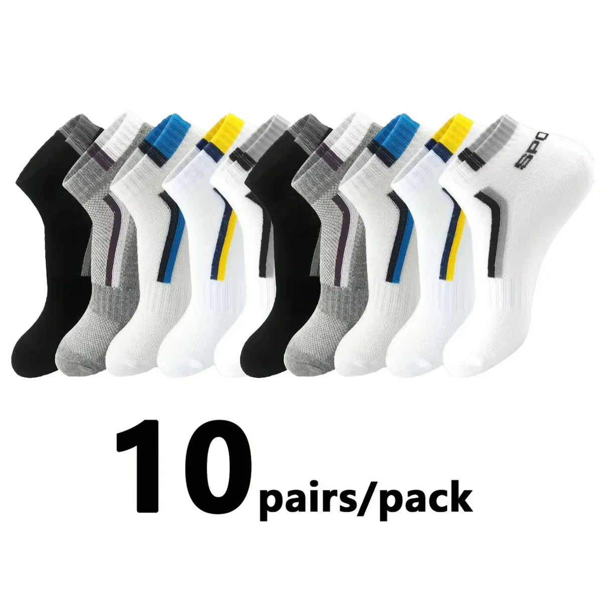 30Pairs Men Socks Mesh Breathable Short Casual Socks Color-block Sports Sock Sports Socks Absorb Sweat Ankle