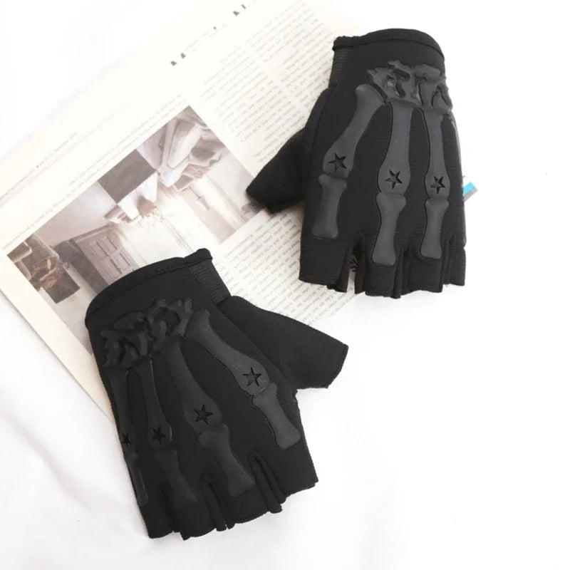 Men Riding Fingerless Gloves Non-slip Half Finger Tactical Gloves for Motorcycle Cycling Hiking Hunting Outdoor Sports Mittens