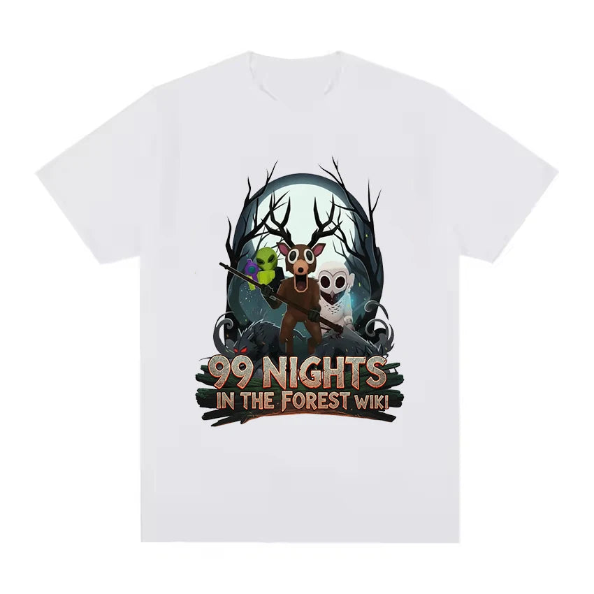 Game 99 Nights in The Forest Kids T-shirt for Boy Girl Cartoon Print Short Sleeve Tops Casual Breathable Tee Children's Clothing