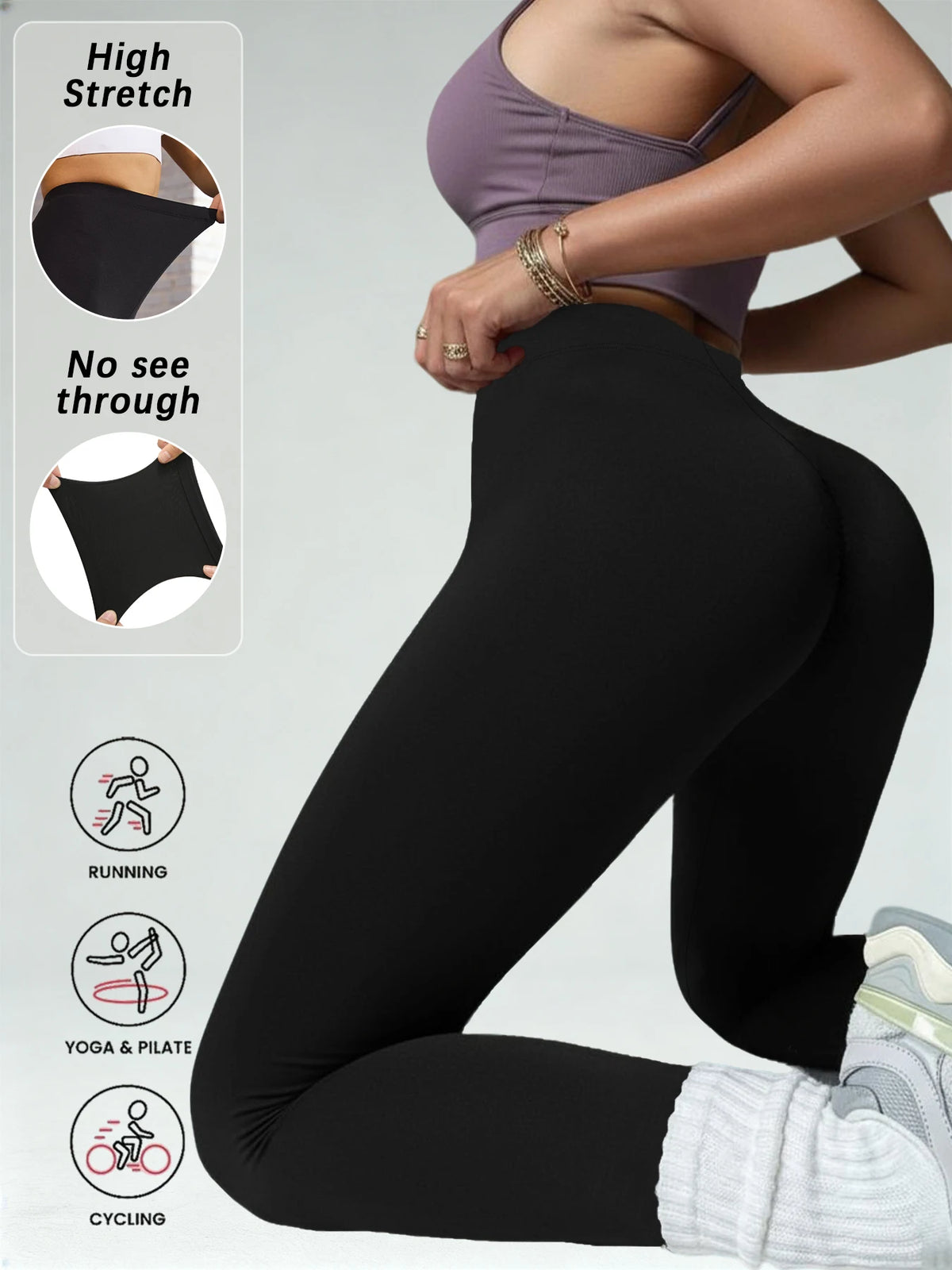 Super Soft Leggings for Women - High Elasticity Tights for Yoga Running Workout Casual Wear