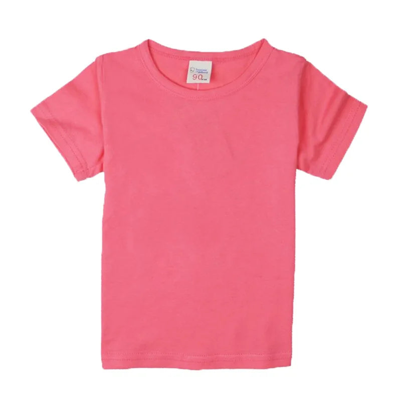 2-16 Years Boys Tshirts Cotton Short Sleeve Girls Clothes Summer Solid T-shirt Teenage Children Tees Kids Korean Top Baby  Cloth