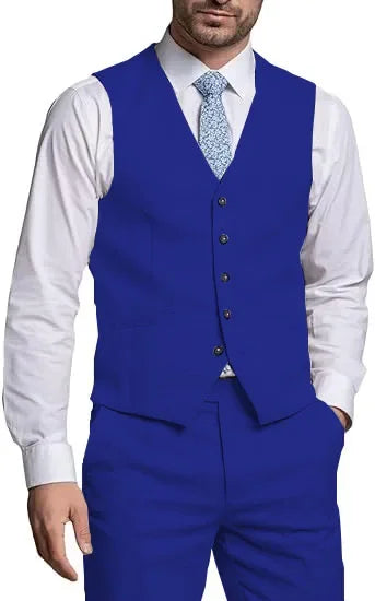 Suits for Men 2 Pieces Vest and Pants Set Gentleman Classic Suit for Men Tuxedo Suit for Men for Wedding Summer Beach