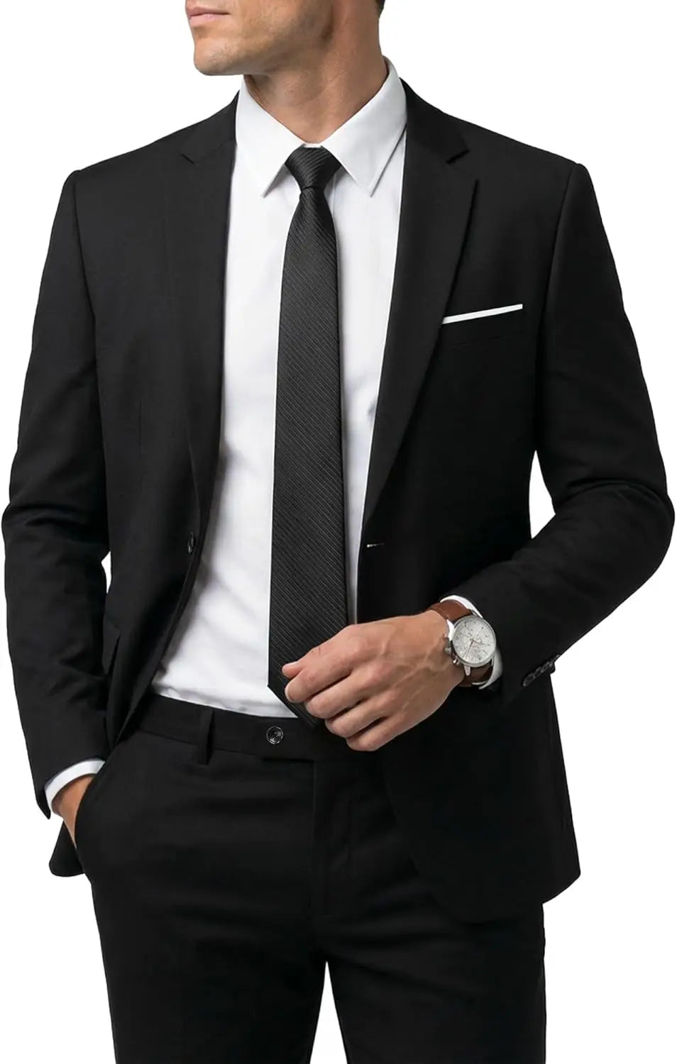 Men's 2 Piece Suit  One Button Slim Fit Solid Jacket  Pants Set Suits for Men Party Wedding Prom  Business