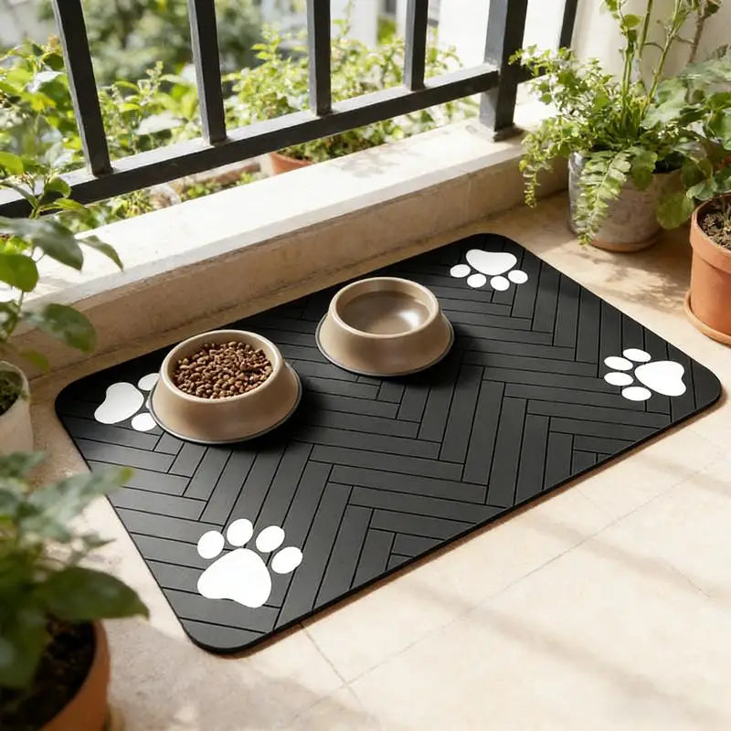 Pet Feeding Mat-Absorbent Pet Placemat For Food And Water Bowl With Waterproof Rubber Backing Quick Dry Water Mat For Dog Cat