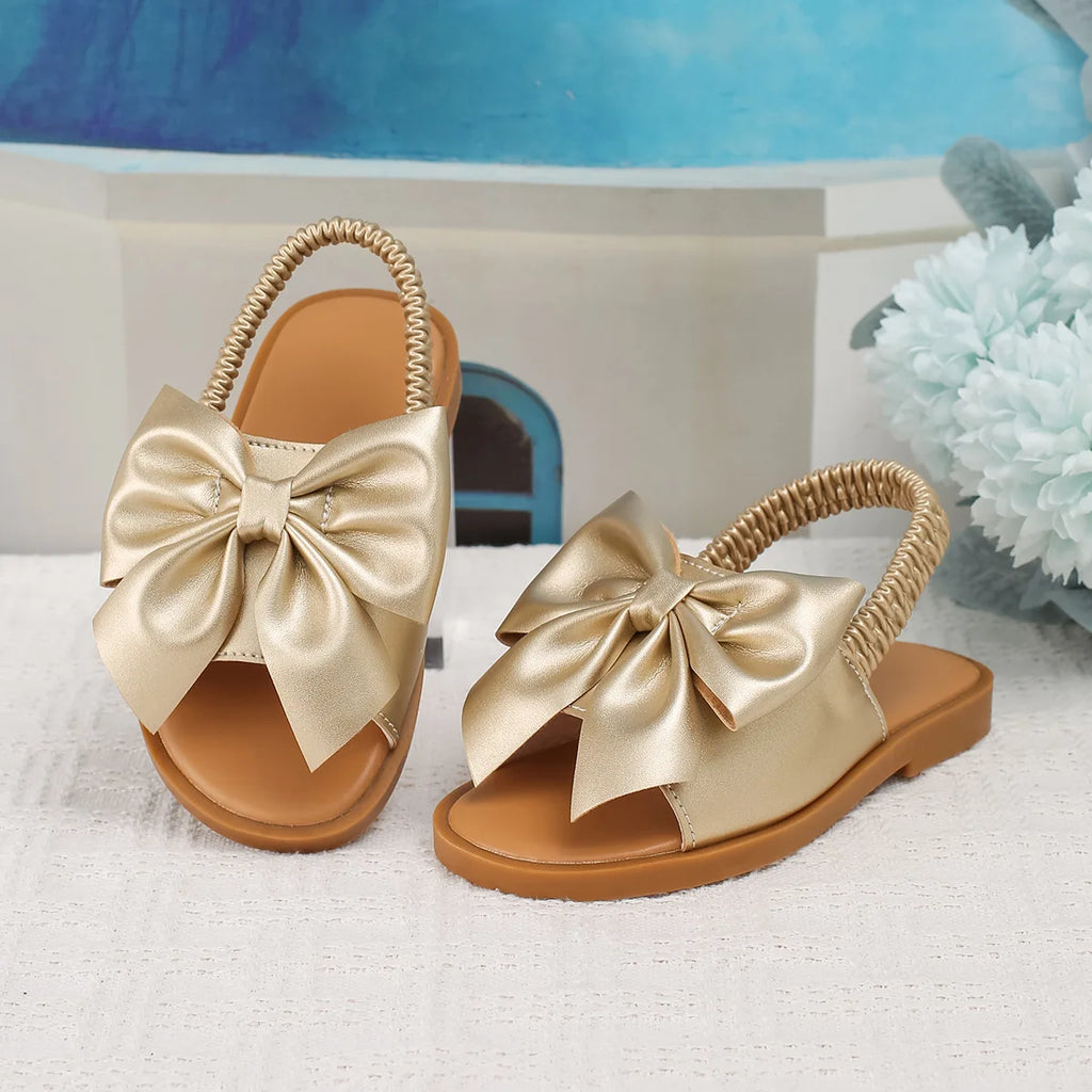 Simple Kids Sandals 2026 Summer New Style Girls' Shoes Fashionable Child Slippers Anti Slip Girls Sandals Bow Girls' Slippers