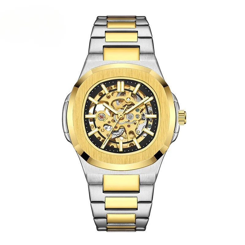 Men's Watches Luxury Automatic Watch For Men Mechanical Wristwatch Skeleton Stainless Steel Sapphire Glass Male Clock 2023