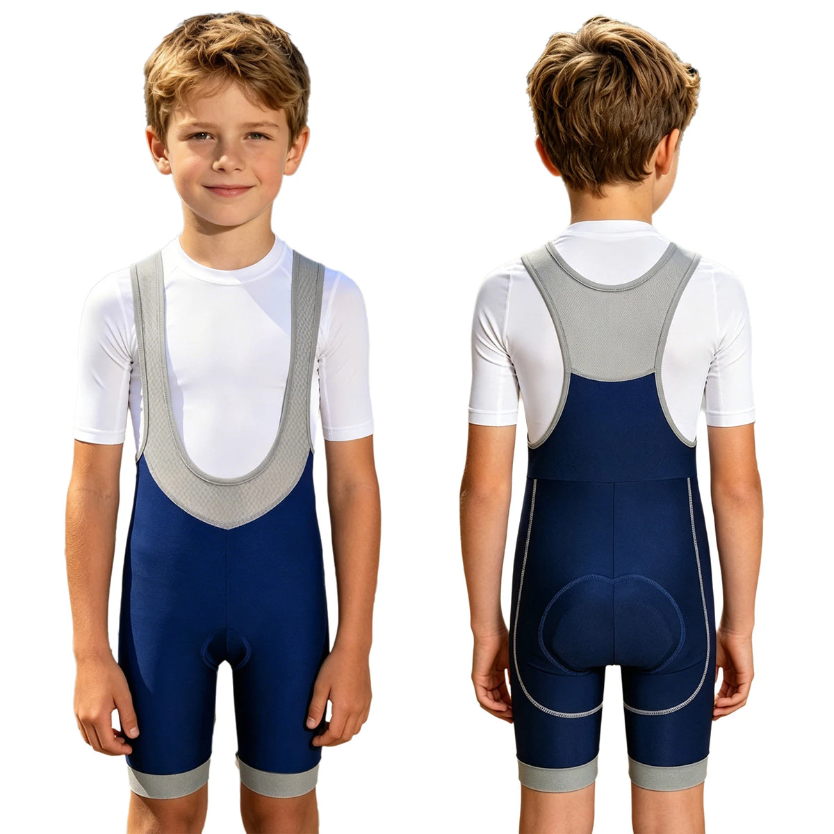 Kids Boys Girls Cycling Bib Shorts Thigh Length Leotard  Sponge Pad Bicycle Clothes for Sports Training Outdoor Wear Bike Ride