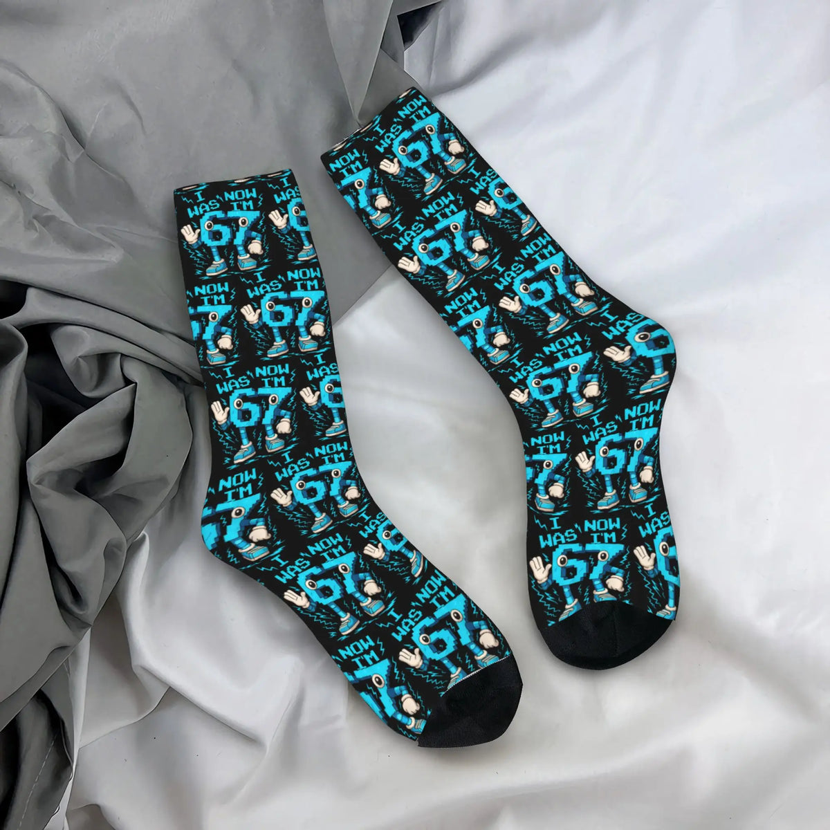 Adults Men Socks Meme 67 Six Seven 6 7 Italian Brainrot  Stockings Winter Novelty Warm Soft Socks Sports Anti Bacterial Socks