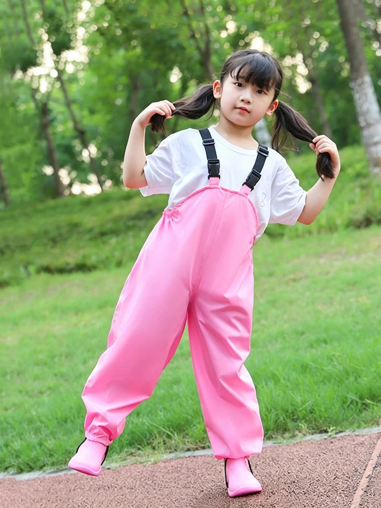 Kids Jumpsuit For Boys Toddler Outdoor Clothes Waterproof Rain Pants Baby Girl Overalls For Children