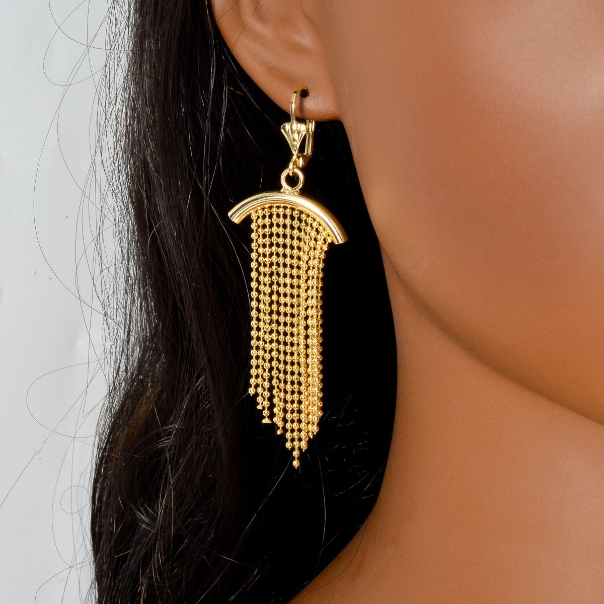 Women's Four Piece Jewelry Set Geometric Retro Y-Shaped Bead Tassel Pendant Elegant Collar for Banquets