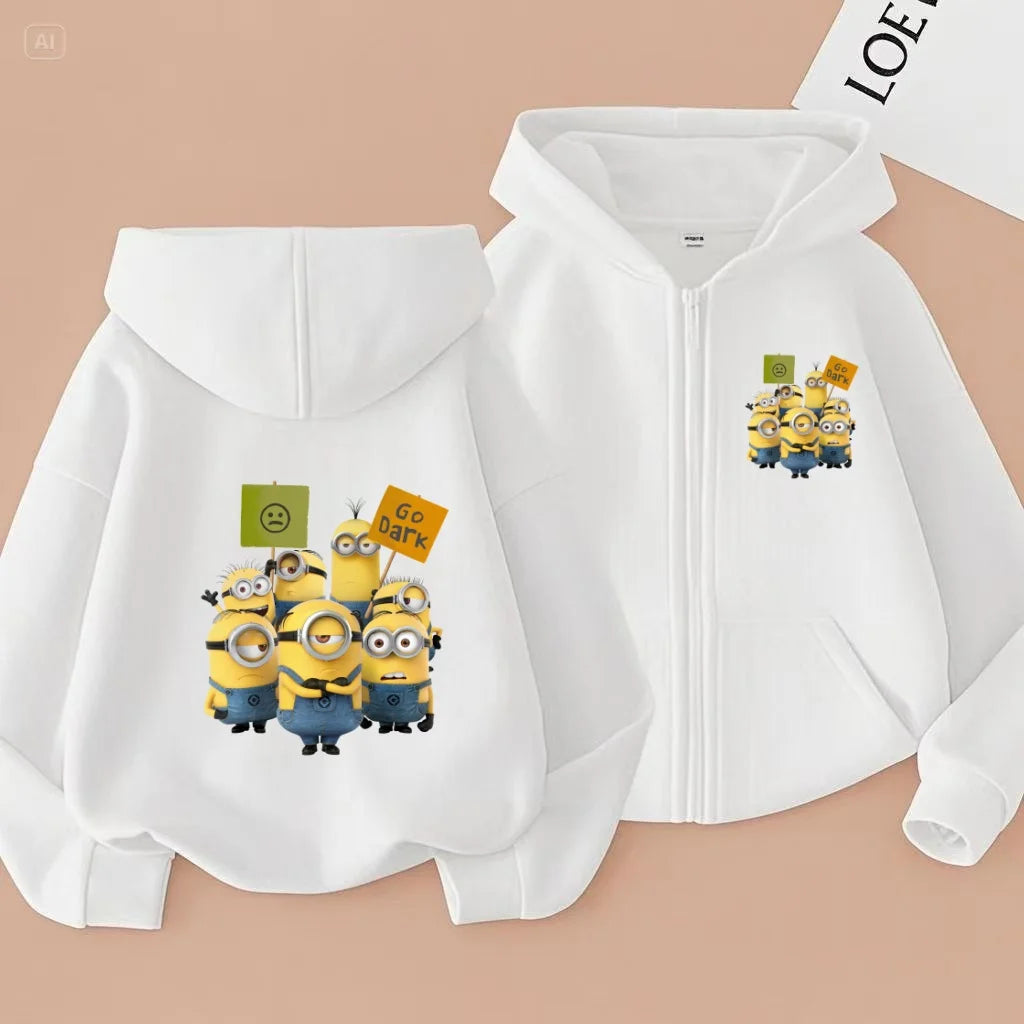 Kids Cardigan Fall Winter Sweatshirt Zipper Style Girl Boy 3-12Yrs Hoodie Popular Anime Print Sports Casual Coat Fashion Clothes