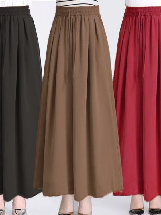 Ice Sensation Women's Summer 2025 New Wide Leg Pants Loose Casual Long Trousers Mom Korean Sle High Waist Polyester Fiber