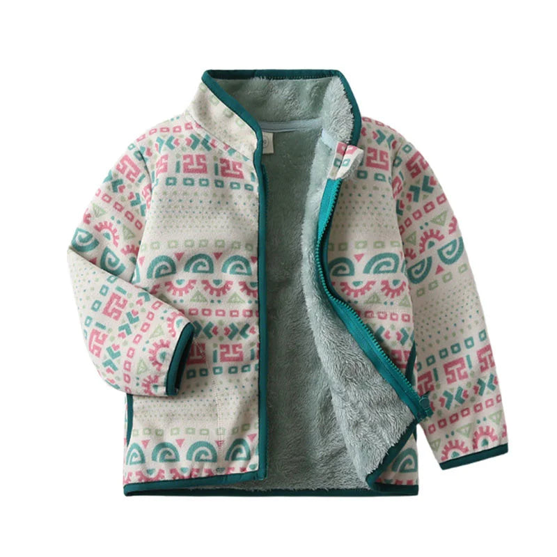 Boys Girls Autumn Winter Hooded Jacket Toddler Long Sleeve Zipper Outwear with Print Costume Baby Clothing New Arrivals