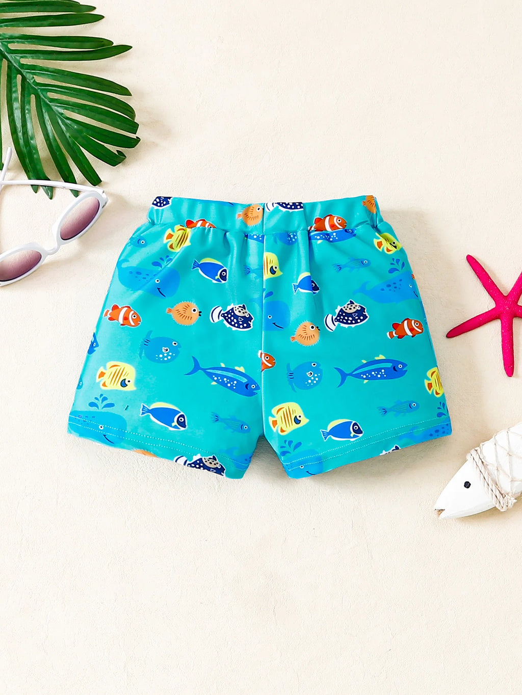 Kids Toddler Boys Bathing Trunks 12M-5Y Colorful Ocean Creature Print Quick Dry Comfort Elastic Waist Pool Beach Swimwear Shorts
