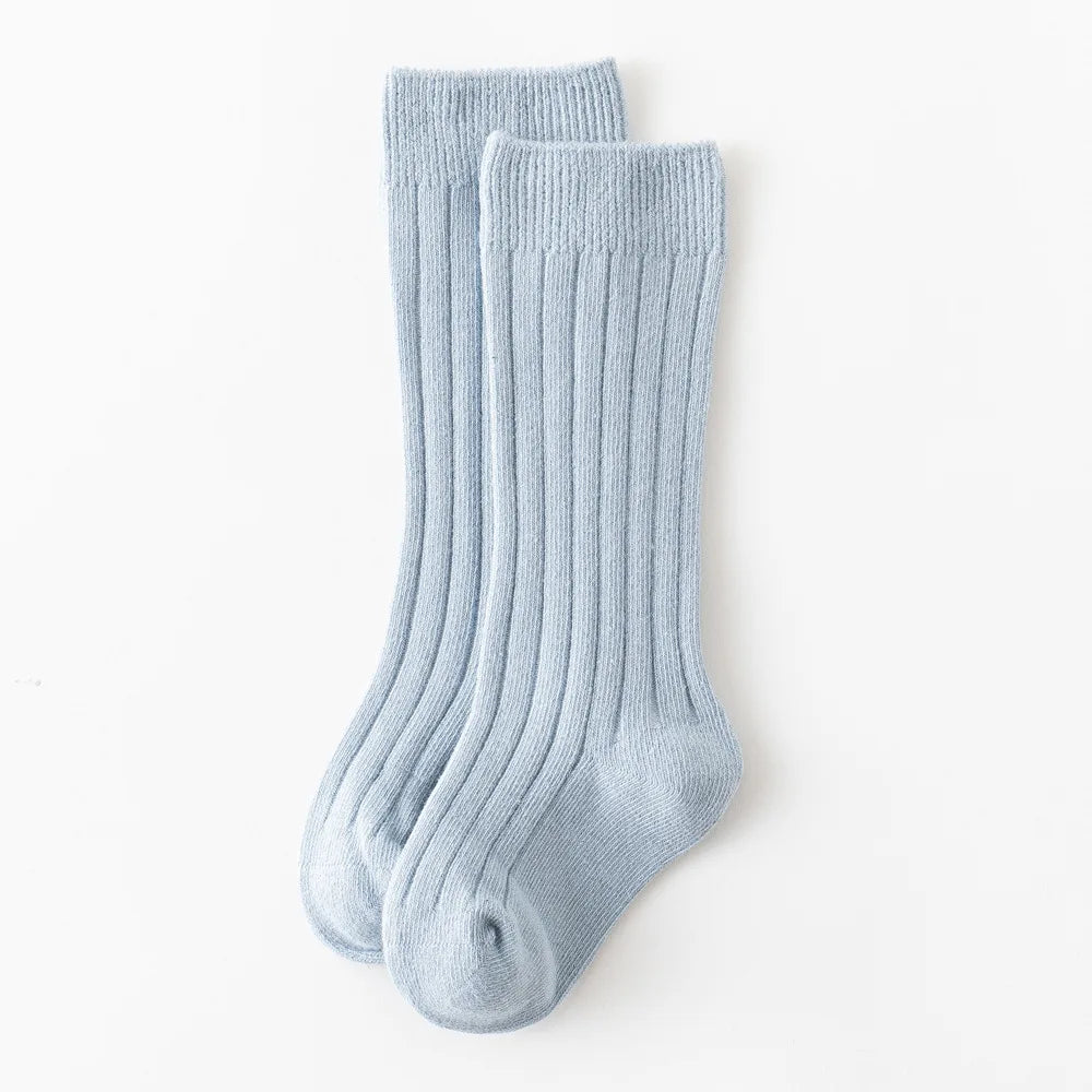 Baby Socks Newborn Kids Infant Girls Boys Knee High Sock Toddler Girl Solid Cotton Stripe Plain Long Sock For 0-3Years Children