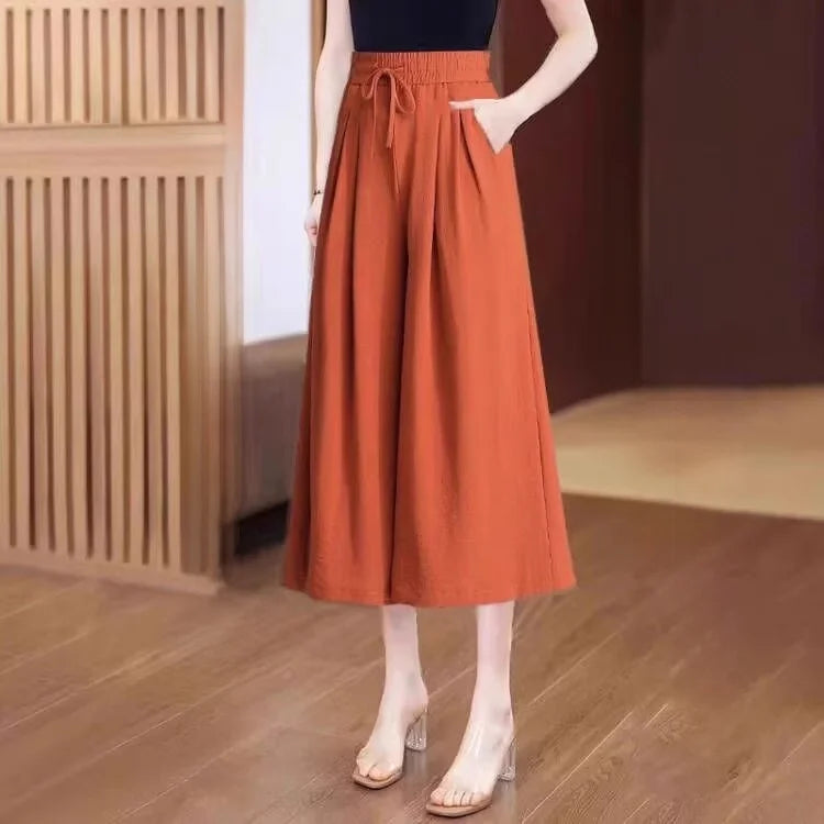 Summer Thin Wide Leg Pants Women's Slimming Trousers Drapey Maxi Skirts Middle-Aged And ly Casual Skirt Pants