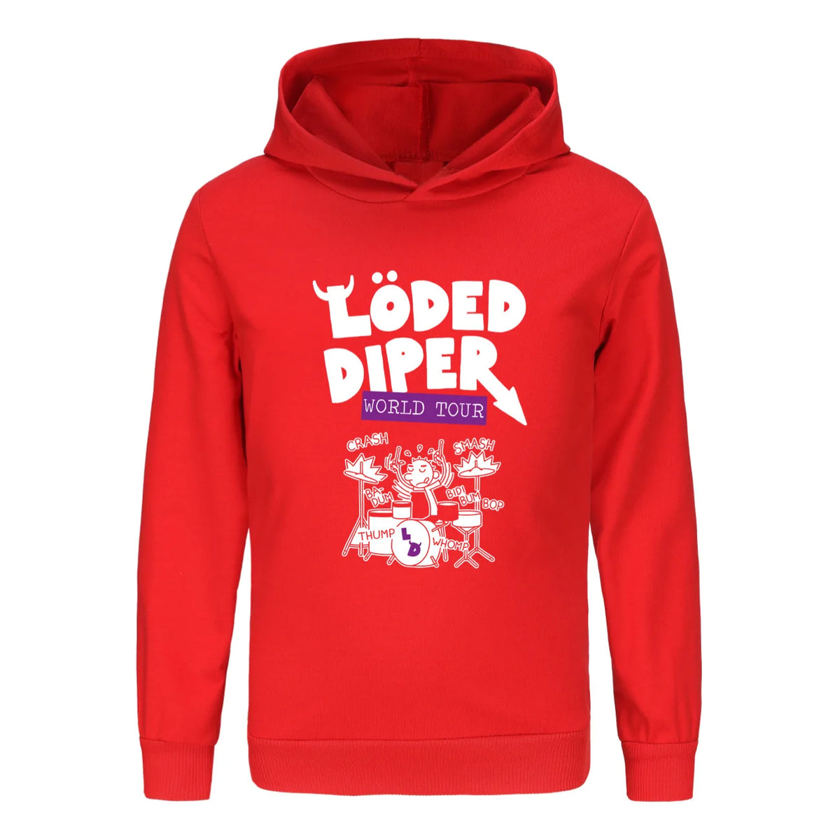 Kids Loded Diper Hoodie Diary of a Wimpy Kid Rock Band Pullover Hooded Sweatshirt for Boys Girls Casual Music Fans Top