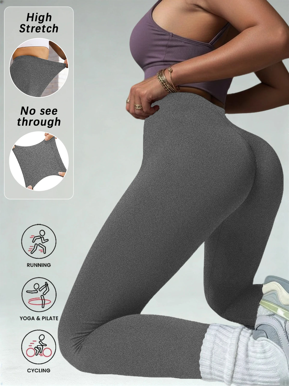 Super Soft Leggings for Women - High Elasticity Tights for Yoga Running Workout Casual Wear