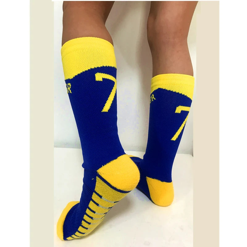 Kids Soccer Socks Number 10# Star 7# Mid-tube Boys Cycling Socks Outdoor Towel Bottom Fashion Men's Sport Football Short Socks