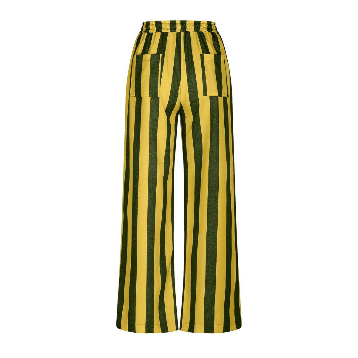 Women Casual Baggy Trousers Striped Color Blocking High Waist Wide Leg Pants Pockets Summer Lightweight Palazzo Pajama Bottom