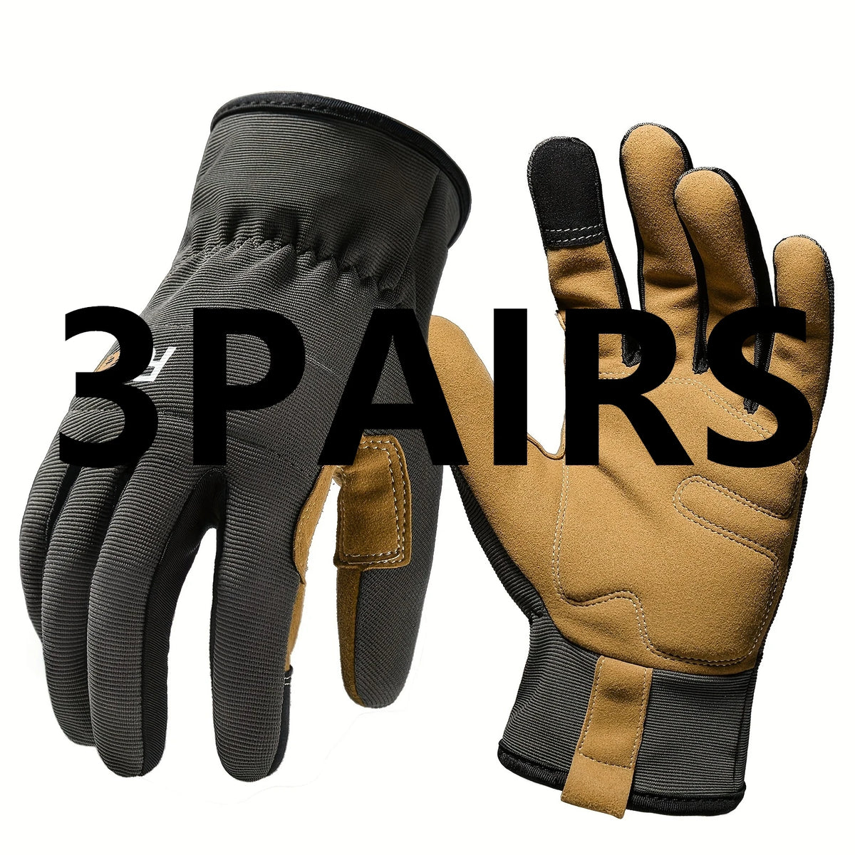 1/3Pairs Work Gloves for Men & Women - lightweight Mechanic, Construction, - Anti-Tear, Touchscreen Compatible, Non-Slip Grip