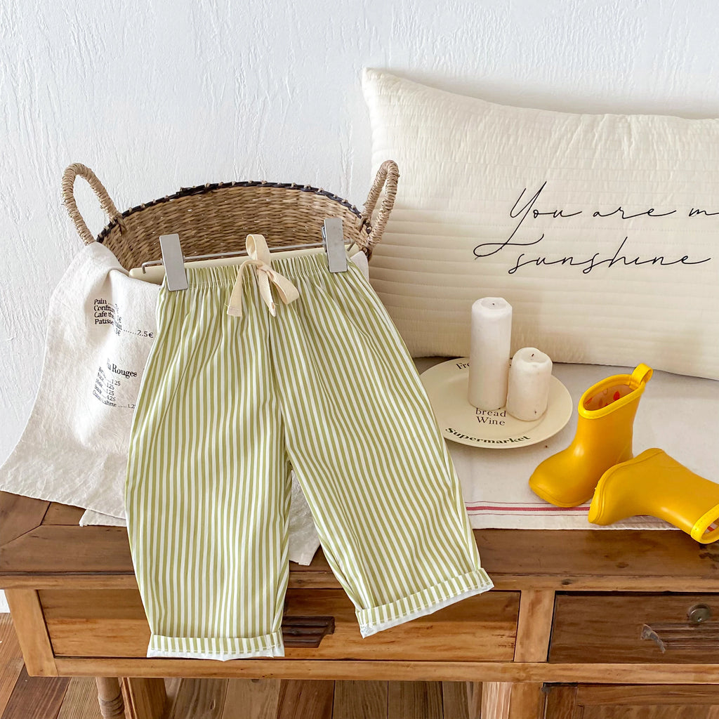 1-6 Age Children's Clothes Casual Trousers Toddler Girl Boy Striped Harem Pants Korean Fashion Kids Summer Clothing Long Pant