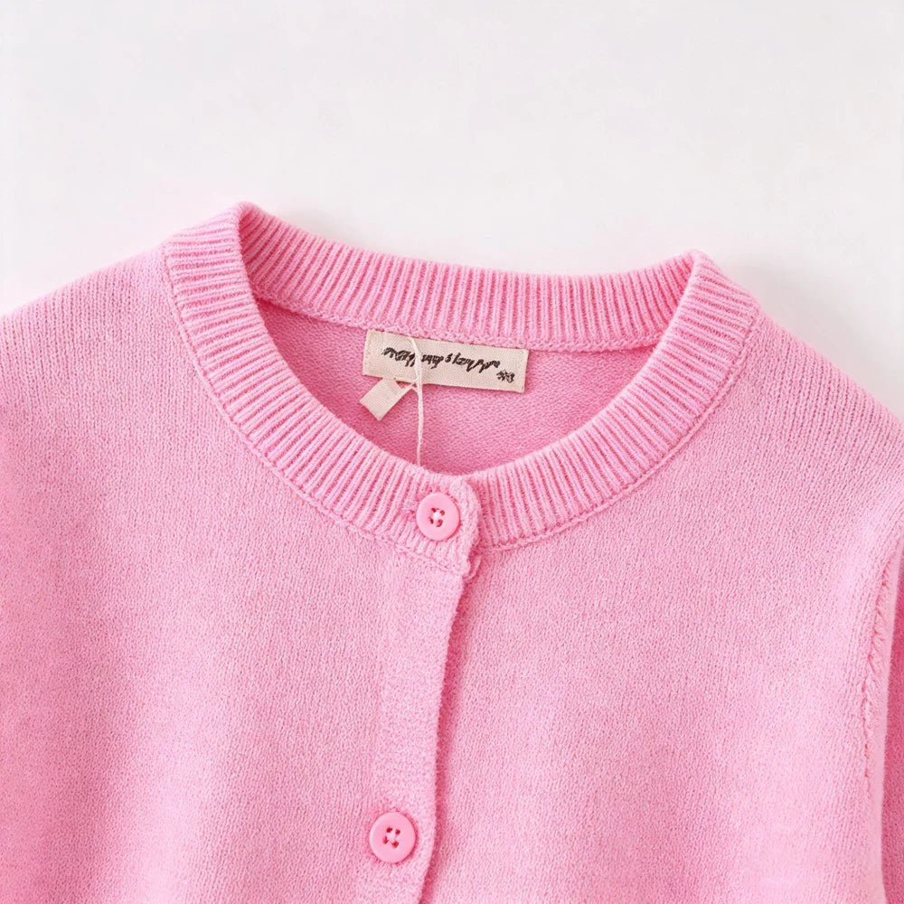 Baby Knitted Cardigan Sweater For Toddler Boys Girls Solid O‑Neck Long Sleeve Knit Outerwear Kids Spring Fall Warm Soft Coat