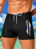 Men's Swim Shorts in Energetic Sporty Prints, Quick-Dry Comfort Wear, Ideal for Beach Days and Active Gym Use