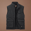 Men's Thin Tooling Loose Quick Drying Vest Men's Outdoor Sports Coat Multi Pocket Stand Collar Vest Spring Camping Fishing Vest
