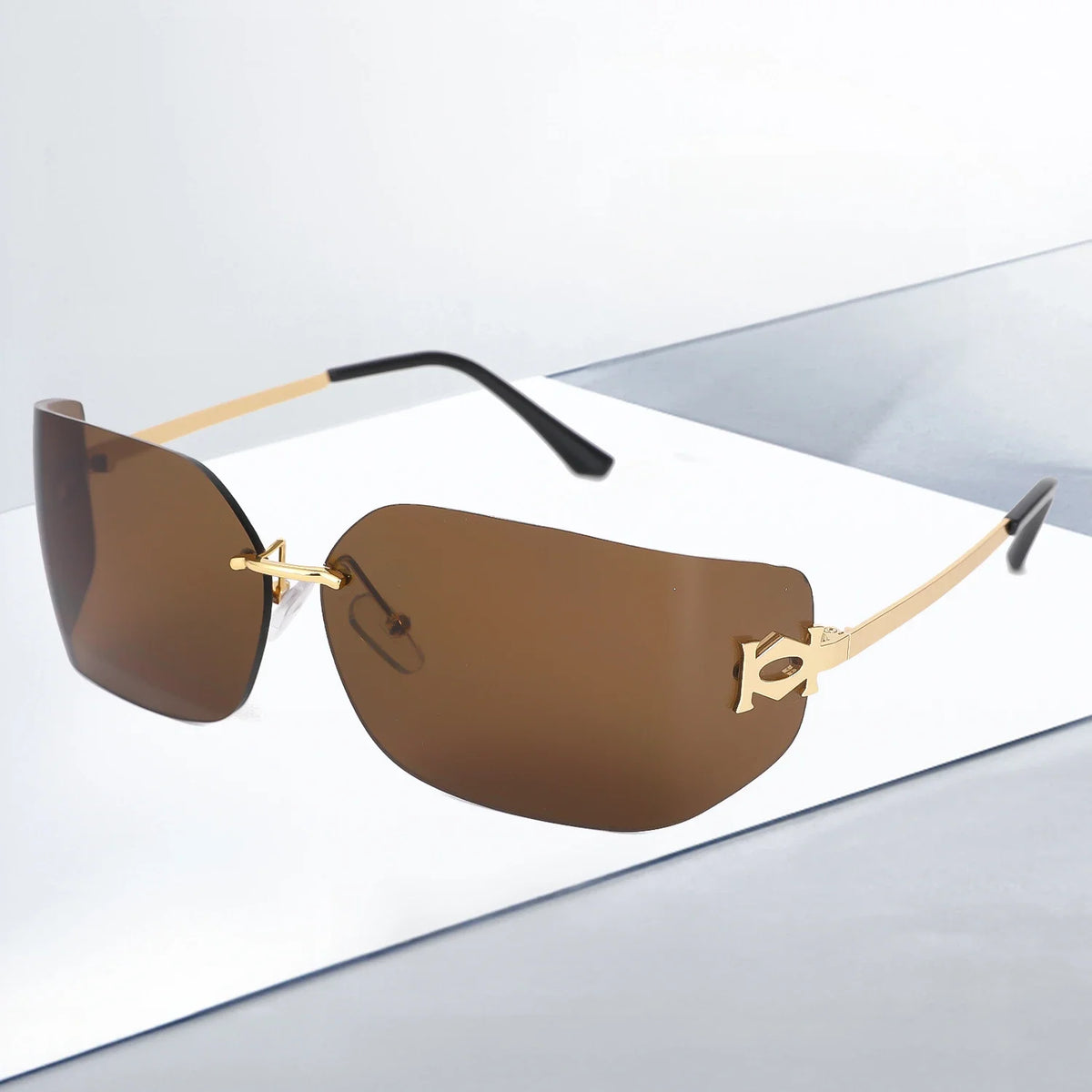 Women Sunglasses Fashion Rimless Rectangle Sunglasses for Women Luxury Design Trendy Frameless Sun Glasses Female UV400